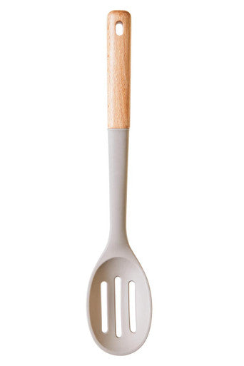 Stone Grey Silicone Head Slotted Spoon | Nova