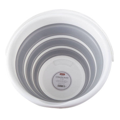 Collapsible Grey and White Bucket with Handle | Averill