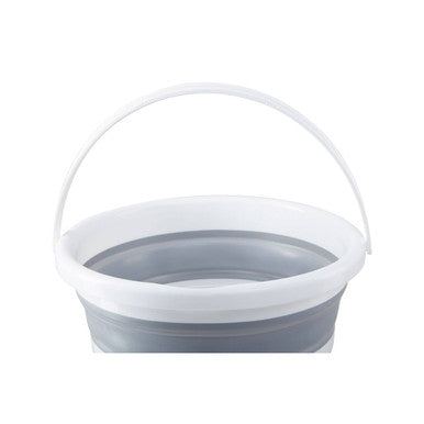 Collapsible Grey and White Bucket with Handle | Averill