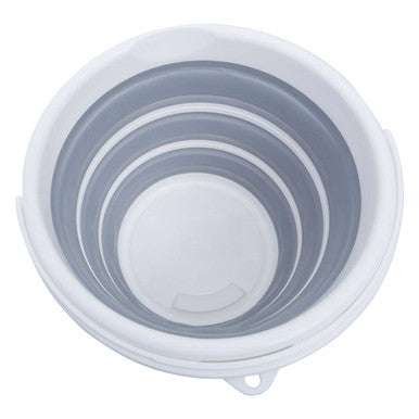 Collapsible Grey and White Bucket with Handle | Averill
