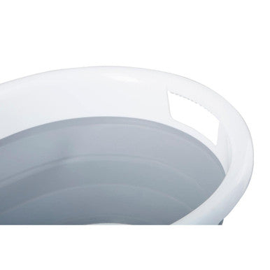 Grey and White Oval Collapsible Laundry Basket | Averill