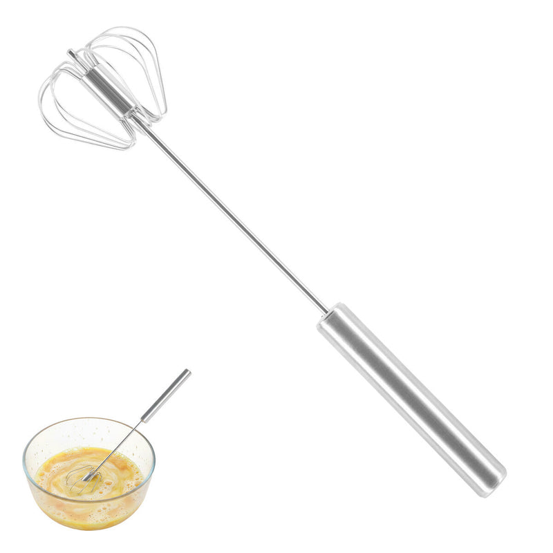 Press And Spin Silver Finish 26Cm Whisk | Zamin