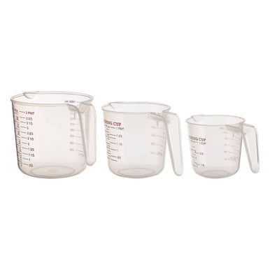 Set of Three Clear Plastic Measuring Jugs | Guluna