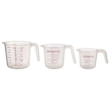 Set of Three Clear Plastic Measuring Jugs | Guluna