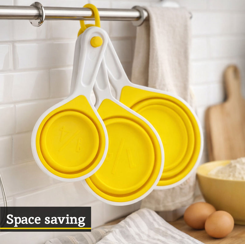 Yellow Collapsible Silicone Measuring Cups | Zing