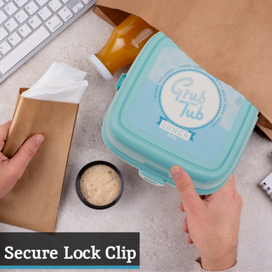 4 Compartments Mint Green Lunch Box | Grub Tub