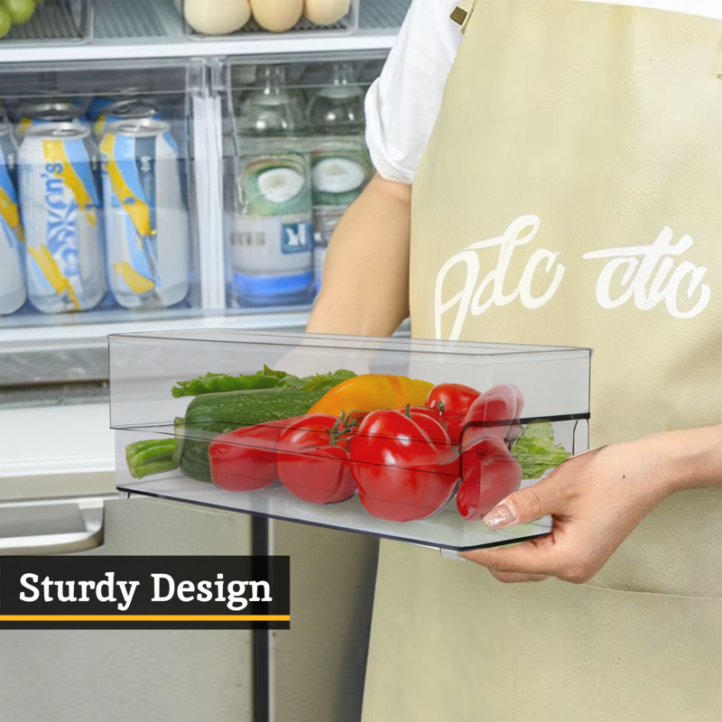 Set of Two Small Stackable Fridge Storage Trays | Romm