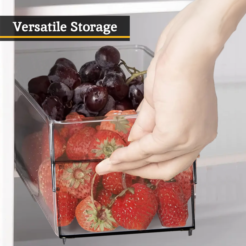 Set of Two Small Stackable Fridge Storage Trays | Romm