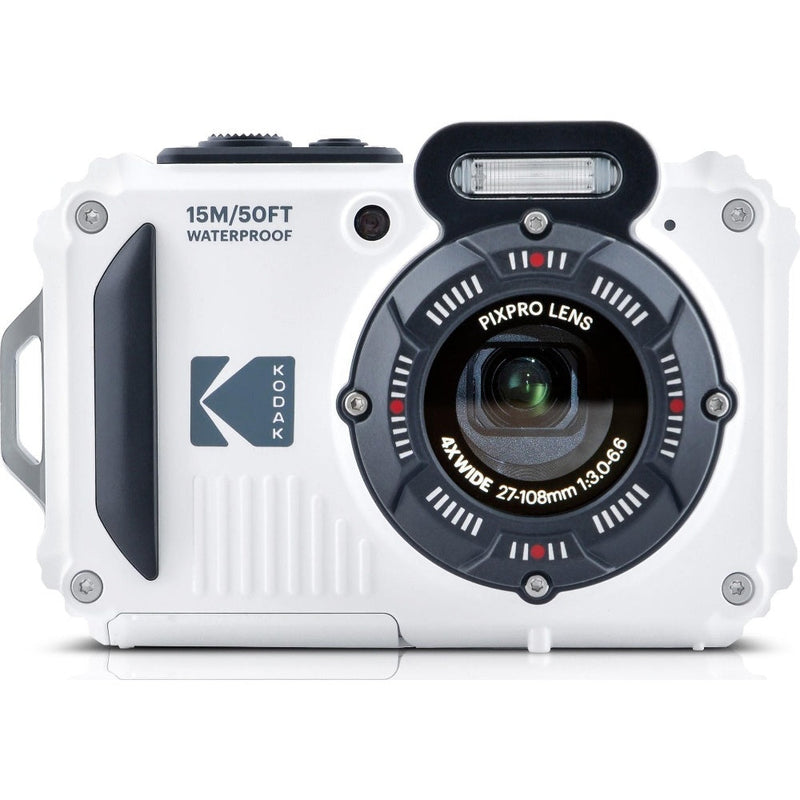 Kodak PIXPRO WPZ2 16MP 4x Zoom Tough Compact Camera - White - Camera Only