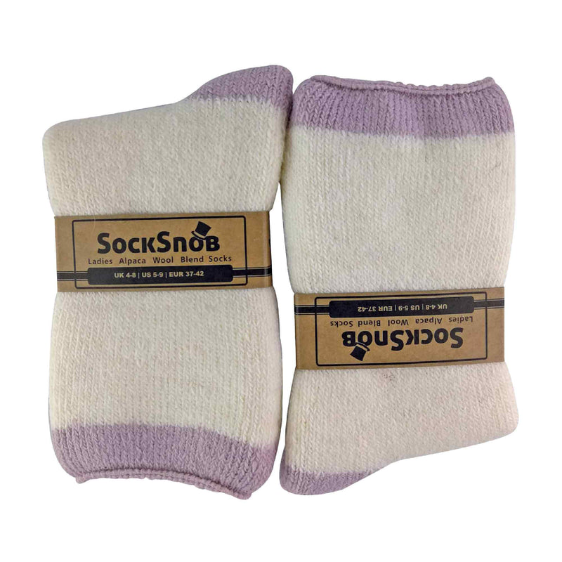 1 Pack Ladies Alpaca Wool Slipper Bed Socks with Star Grips