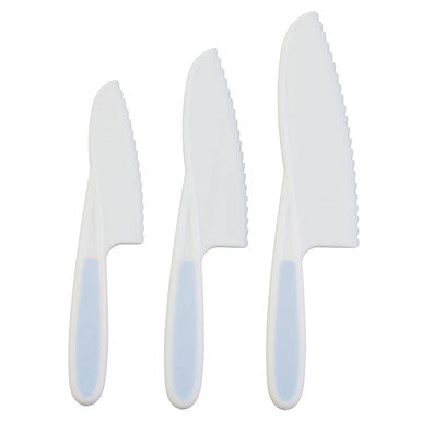 Set Of 3 Dessert Or Salad Knives In Pastel Blue | Zing