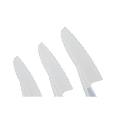 Set Of 3 Dessert Or Salad Knives In Pastel Blue | Zing