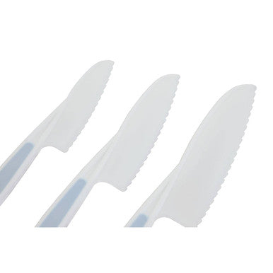 Set Of 3 Dessert Or Salad Knives In Pastel Blue | Zing