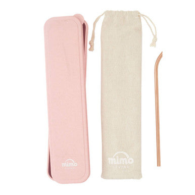 6 Piece Rose Gold Travel Cutlery Set with Case | Mimo
