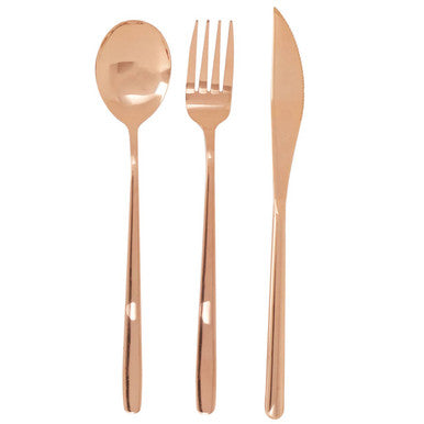 6 Piece Rose Gold Travel Cutlery Set with Case | Mimo