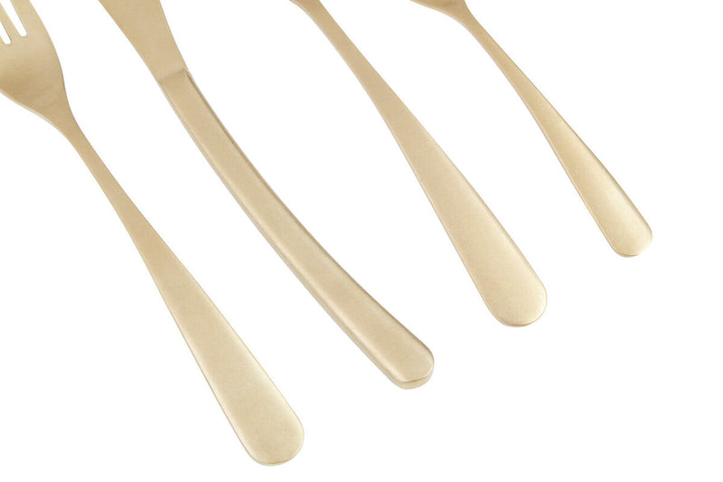 16 Piece Antique Gold Finish Cutlery Set | Avie