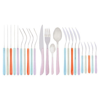 24 Piece Multi Pastel Coloured Cutlery | Zuma
