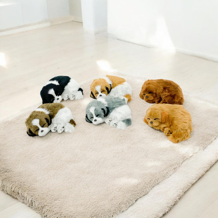 17CM SLEEPING PUPPIES-6 ASST COLOUR