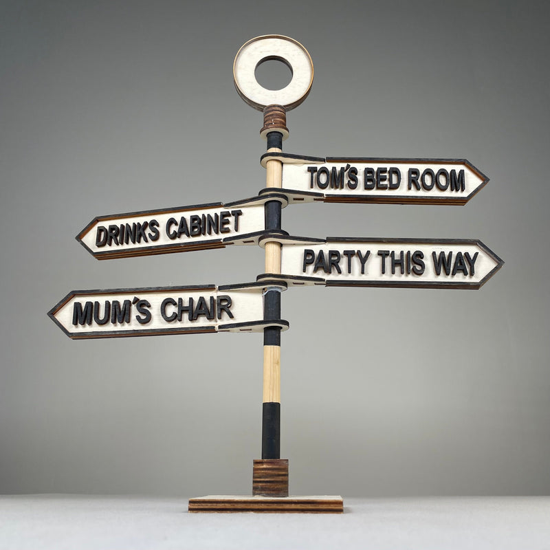 Traditional Direction Sign - Handmade Ornament