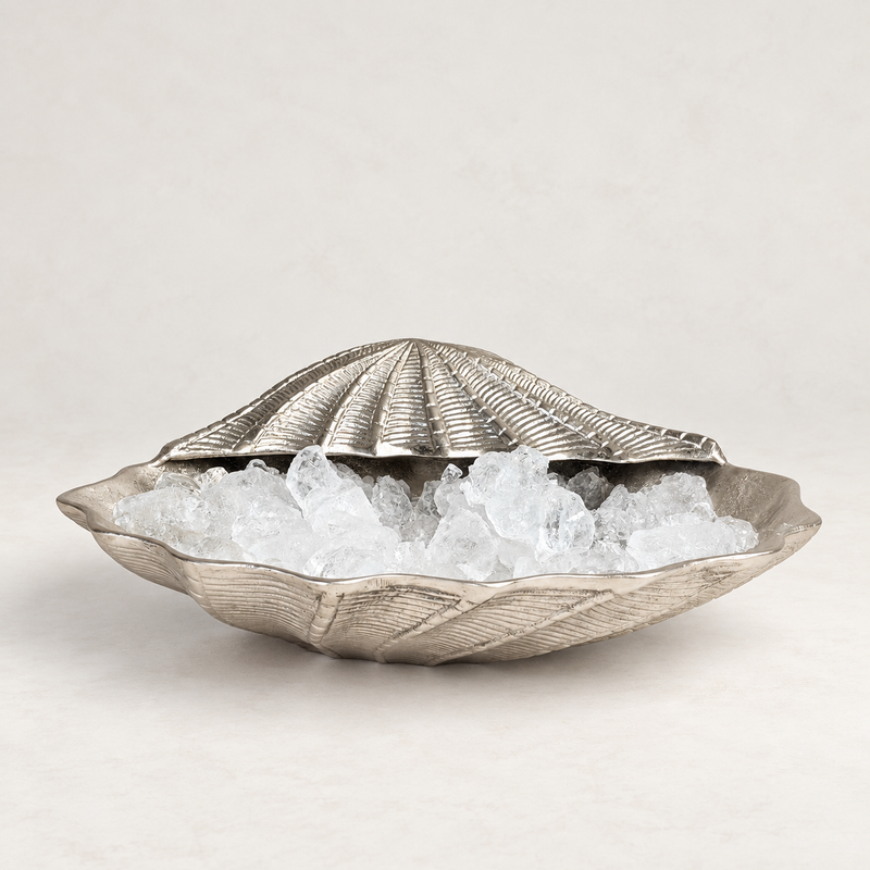 Clamshell Solid Champagne Ice Bucket ~ Wine Cooler