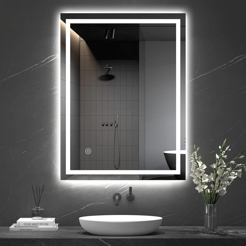 Bathroom Mirror LED Lights 600x800mm Wall Mounted Demister Dripex