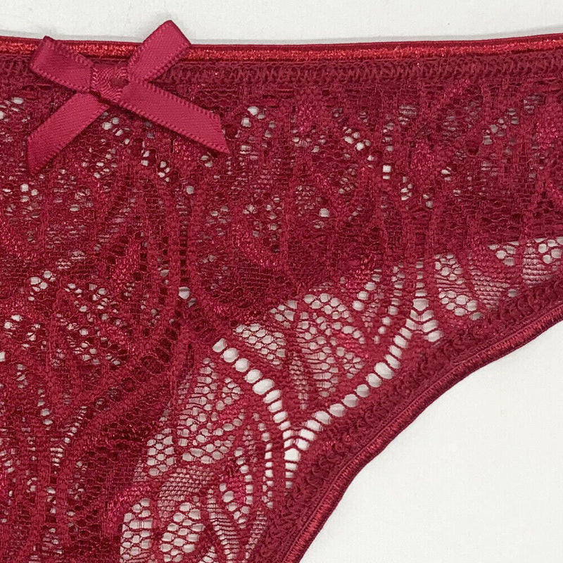 6 Pack Womens Sexy Lace Underwear Ladies Cotton Thongs G-String Knickers Briefs
