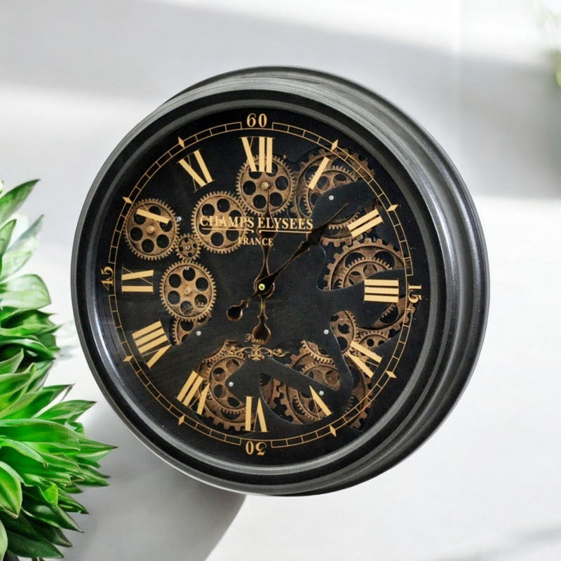 52.5CM BLACK WALL CLOCK