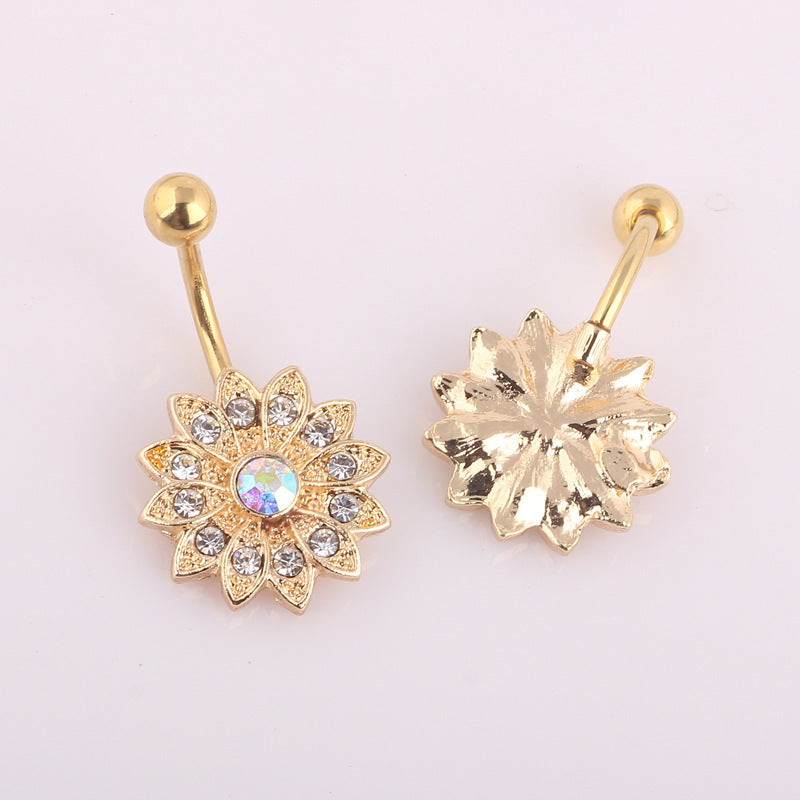 Flower Shape Belly Ring Human Body Piercing Accessories
