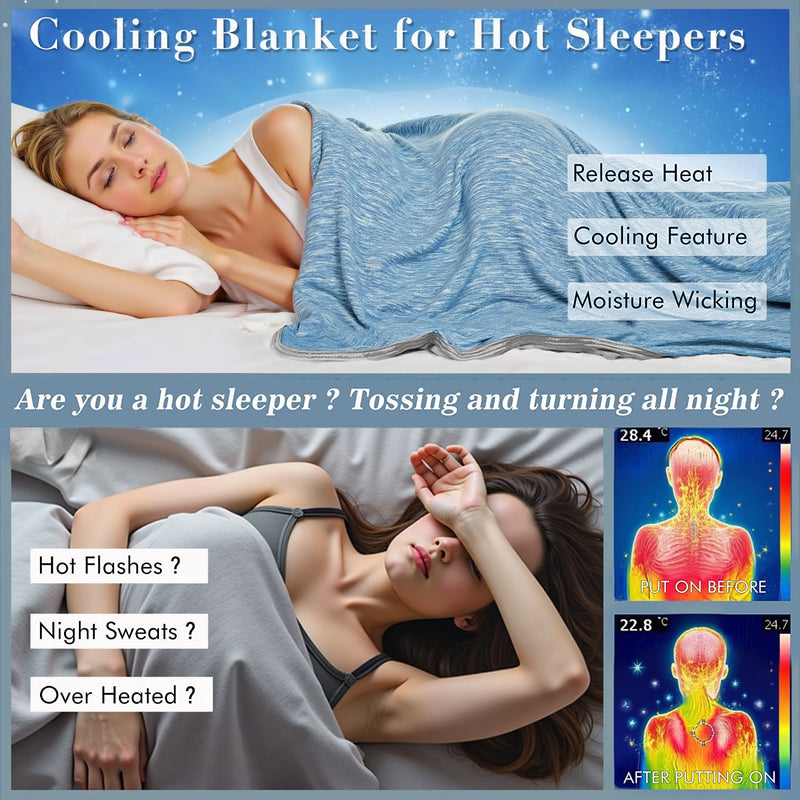 Cooling Blanket and 2 Pillowcases Set