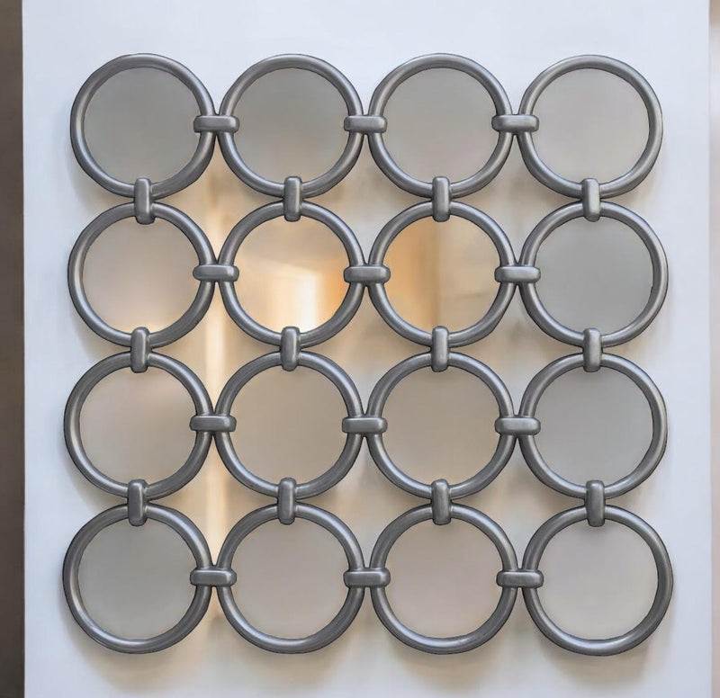 118 X 118CM SILVER FRAME MIRROR