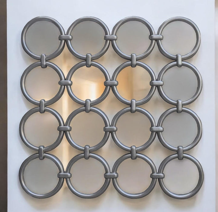 118 X 118CM SILVER FRAME MIRROR