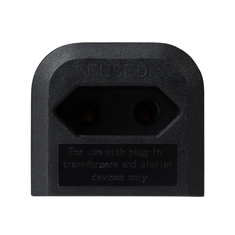 Maplin EU 2 Pin Mains Plug to UK 3 Pin Mains Plug Converter with 3 Amp Fuse - Black