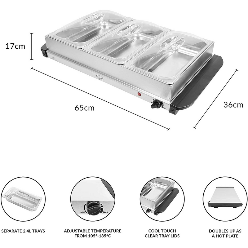 Quest Large Buffet Server & Warming Plate (Carton of 2)