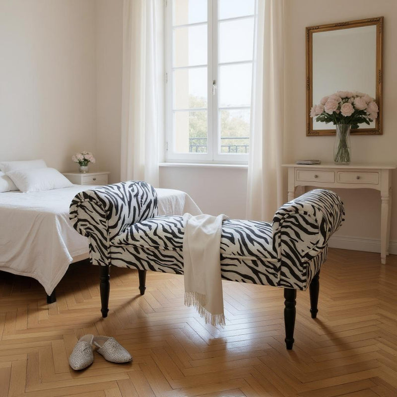 WHITE TIGER FABRIC  WINDOW SEAT