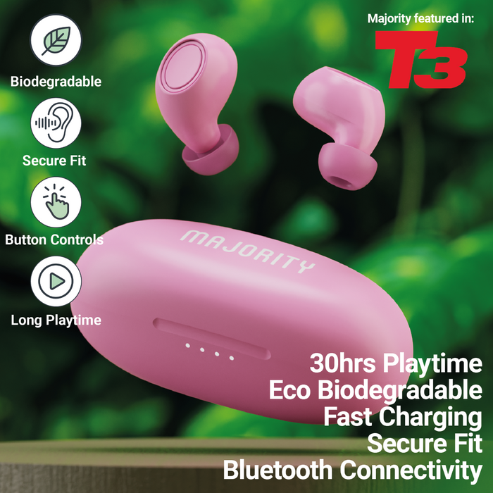 MAJORITY TRU BIO EARBUDS PINK