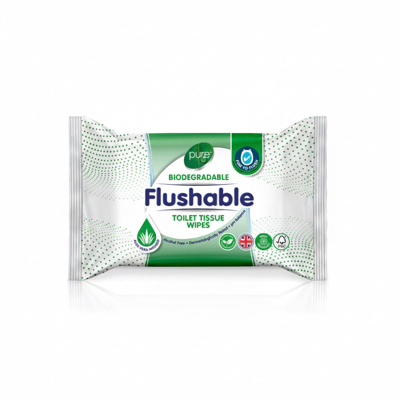 Flushable toilet tissue wipes