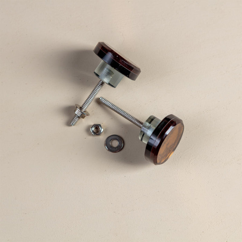 Zoha Tortoise Shell Glass Drawer Knobs