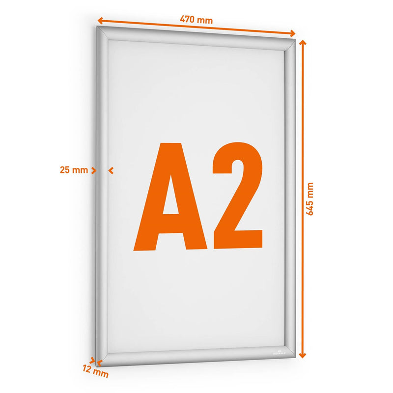 Durable Outdoor Snap Frame Weatherproof Poster Holder Notice Board | A2 Silver