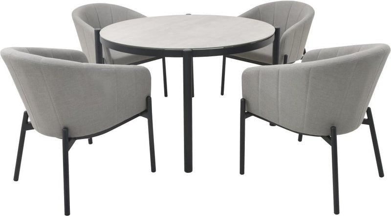 Nevada Putty Outdoor 4 Seater Round Dining Set
