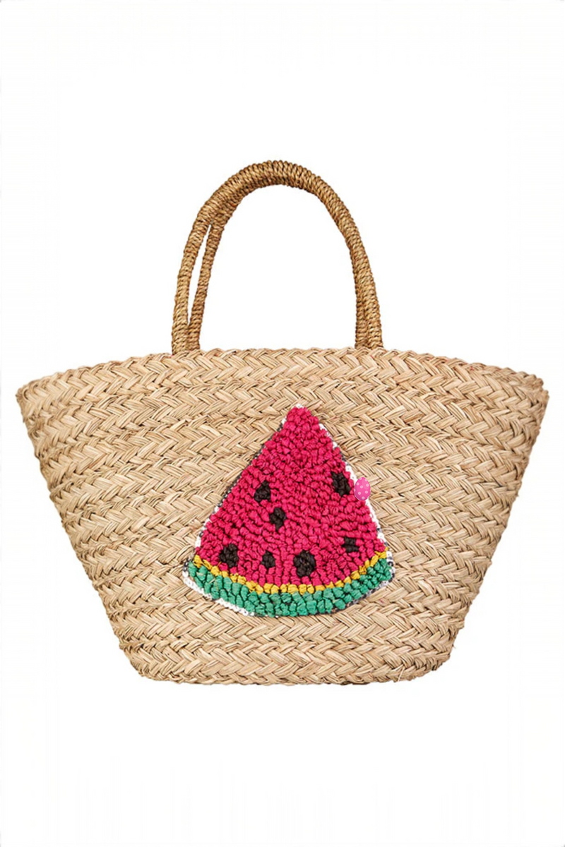 Louche Winnie Straw Bag With Watermelon