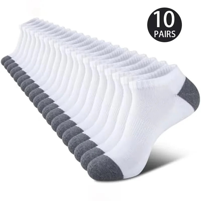 10 Pairs Breathable Low-Cut Sports Socks - Sweat-Absorbing & Odour-Free Comfort