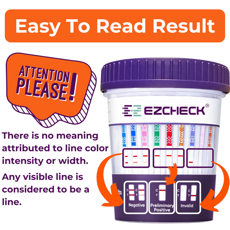 10 Test Cups - 14-Panel EZCHECK Urine Test Cup | At-Home 5-Minute Results | FSA/HSA Eligible