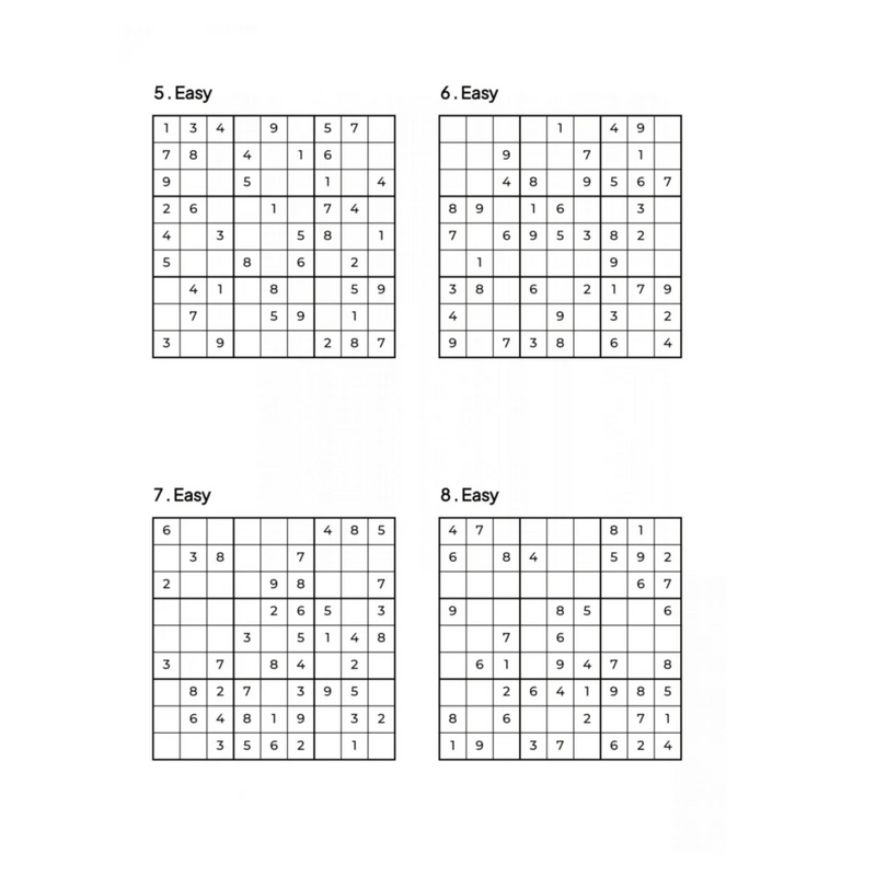 1000 EASY Sudoku Puzzles