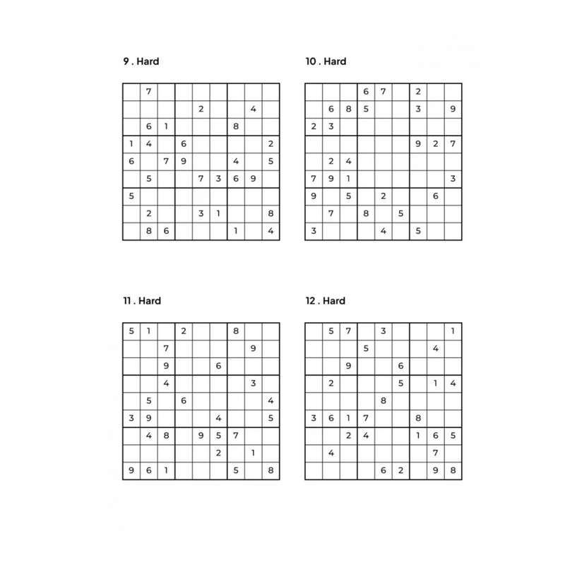 1000 HARD Sudoku Puzzles
