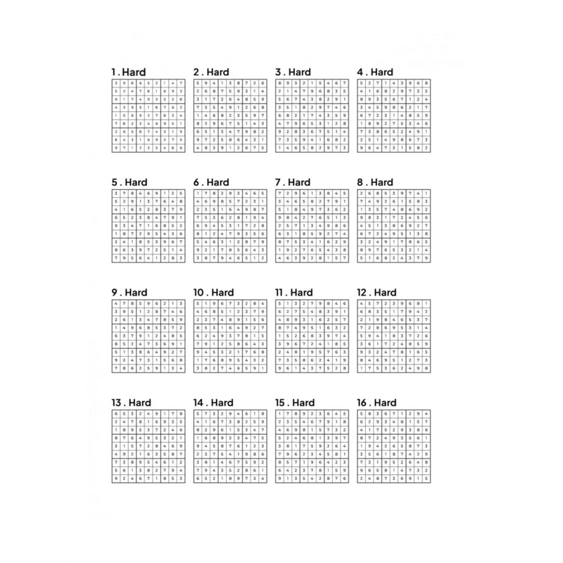 1000 HARD Sudoku Puzzles