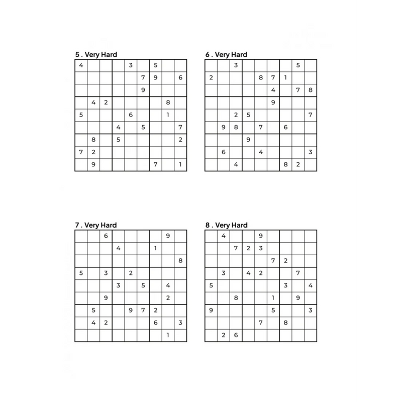1000 VERY HARD Sudoku Puzzles