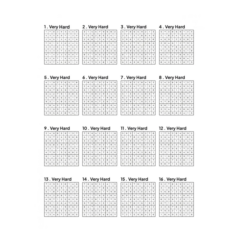 1000 VERY HARD Sudoku Puzzles