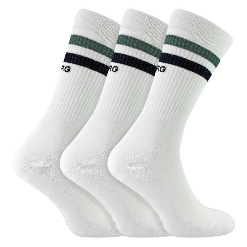 3 Pack Core Sport Ribbbed Top Crew Socks for Men