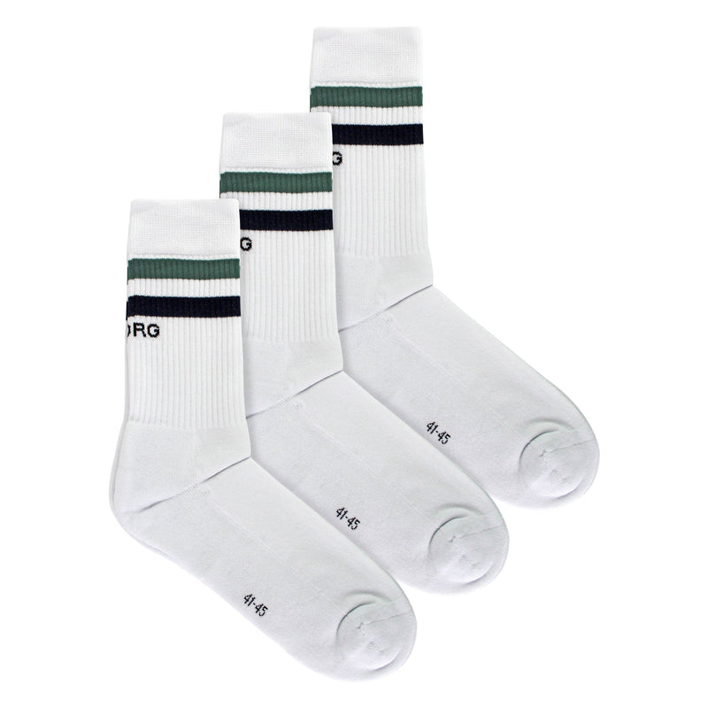 3 Pack Core Sport Ribbbed Top Crew Socks for Men
