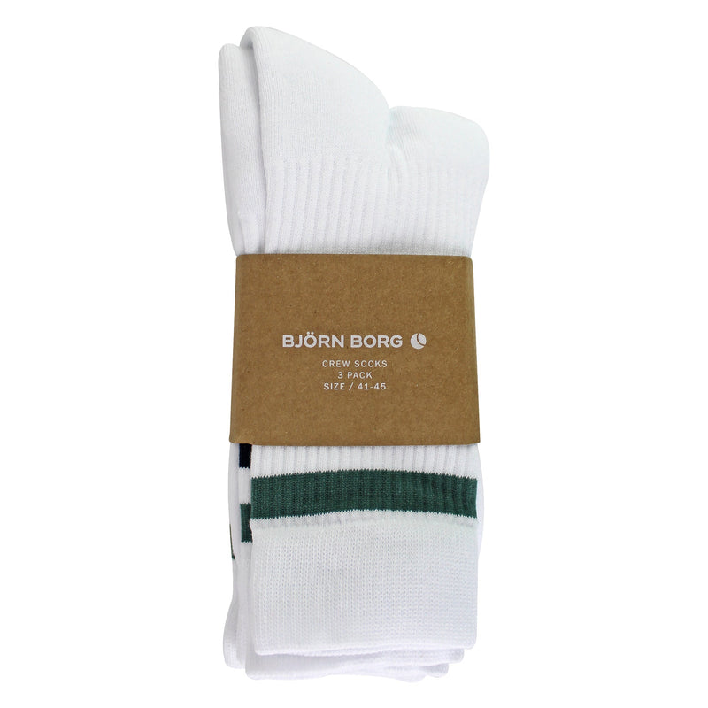 3 Pack Core Sport Ribbbed Top Crew Socks for Men